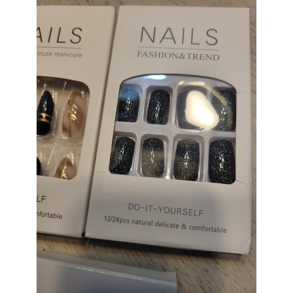 Press On Nails Lot Of 54 Packs Of Nails New Random Shapes And Sizes - Picture 12 of 16